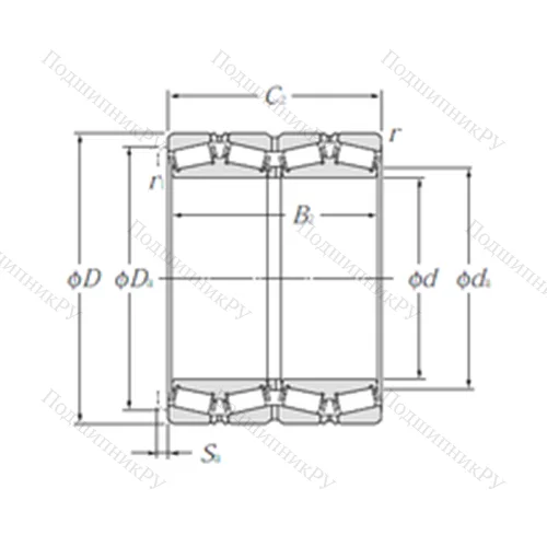 Подшипник роликовый радиально-упорный T-E-EE 640193D/640260/640261DG 2 от производителя  NTN