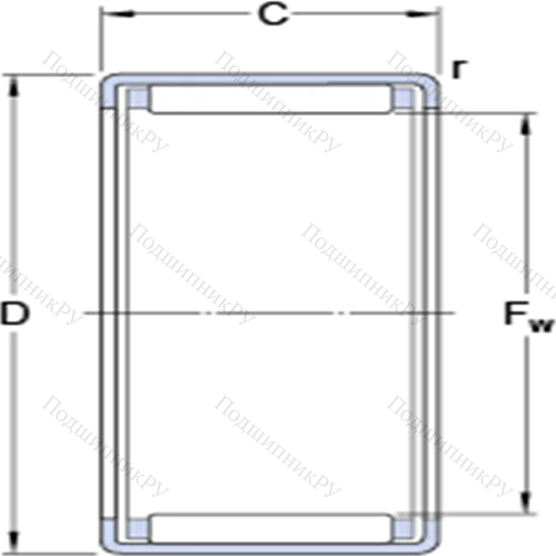 Игольчатые роликоподшипники со штампованным наружным кольцом HK 3220