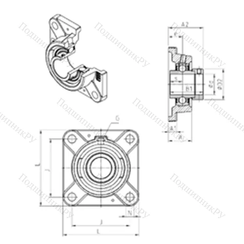 Подшипниковый узел шариковый радиальный EXFE 218 от производителя  SNR