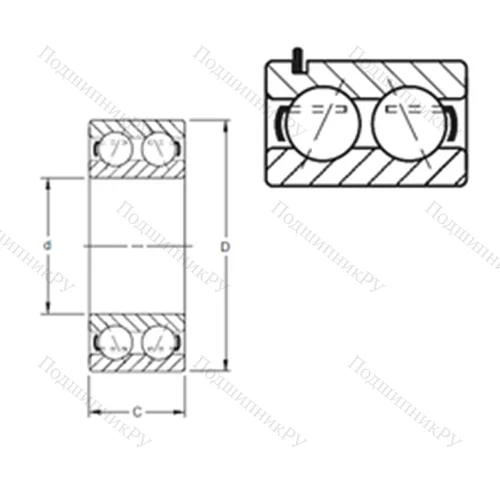 Подшипник шариковый радиально-упорный 5307WG