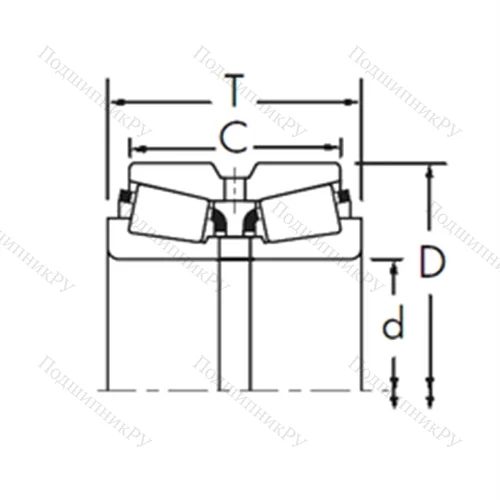 Подшипник роликовый радиально-упорный 496/493D+X 2S-496 от производителя  TIMKEN