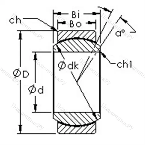Подшипник скольжения сферический GEBJ 10C от производителя  AST