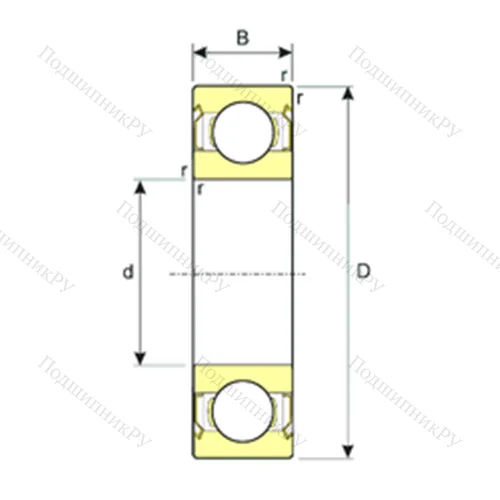 Подшипник шариковый радиальный SS 6210-2RS