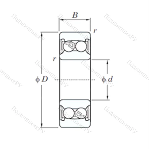 Подшипник шариковый радиальный самоцентрирующийся 2216-2RS