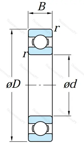 Однорядный шариковый подшипник 6316 C 3 от производителя  KOYO