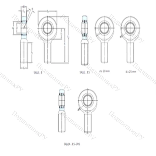 Подшипник скольжения сферический SAL 45ES-2RS от производителя  SKF Подшипник скольжения сферический SAL 45ES-2RS от производителя  SKF