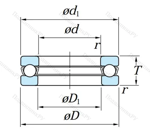 Упорный шариковый подшипник 51105 от производителя  KOYO