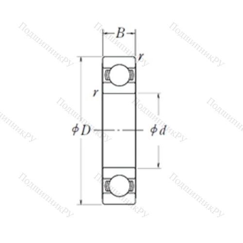 Подшипник шариковый радиальный 6206L 11-H-20