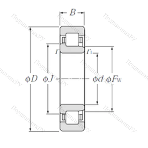 Подшипник роликовый радиальный NJ 2307E