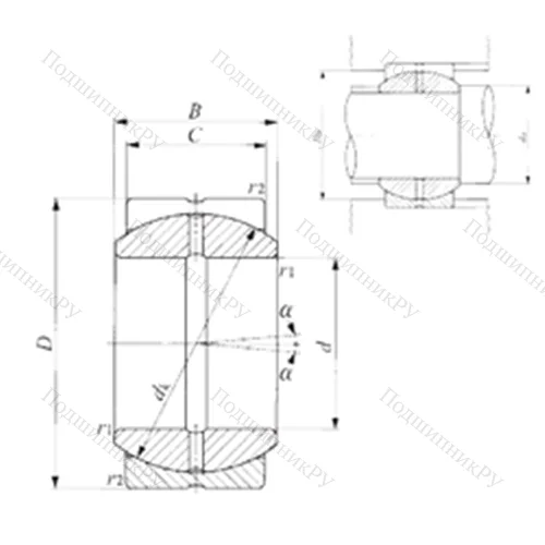 Подшипник скольжения сферический SB 80A от производителя  IKO