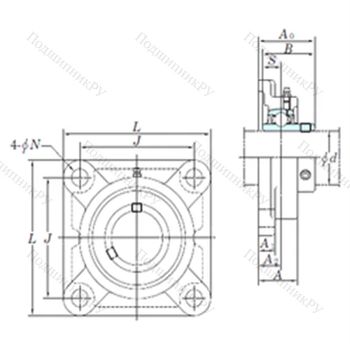 Подшипниковый узел шариковый радиальный UCF 205-16 от производителя  KOYO