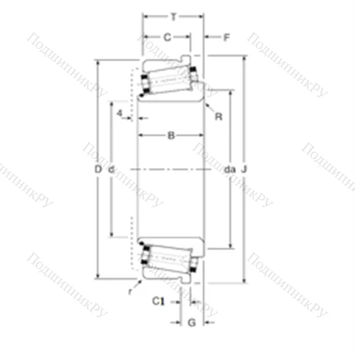 Подшипник роликовый радиально-упорный 124070/124112XC от производителя  Gamet
