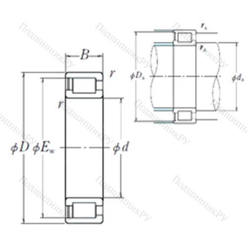Подшипник роликовый радиальный NCF 3034V