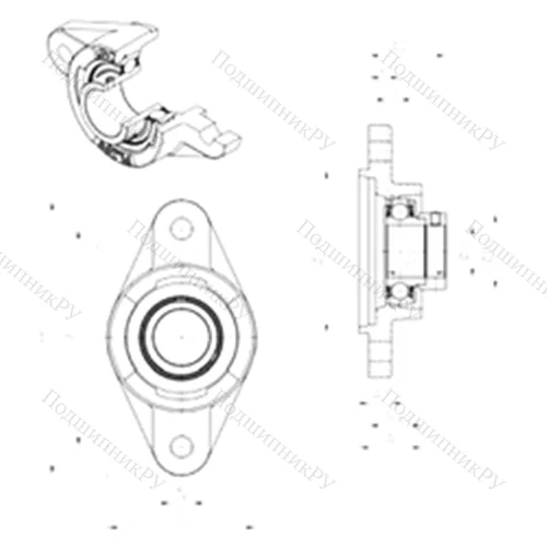 Подшипниковый узел шариковый радиальный ESFLZ 205 от производителя  SNR