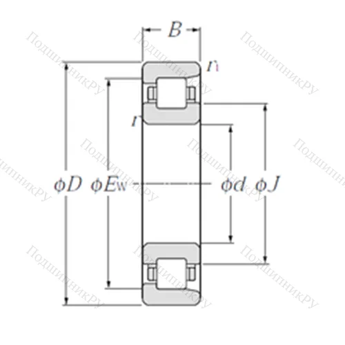 Подшипник роликовый радиальный NF 228