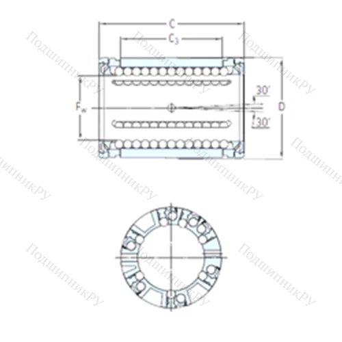 Подшипник шариковый линейный LBCD 20 A-2LS от производителя  SKF