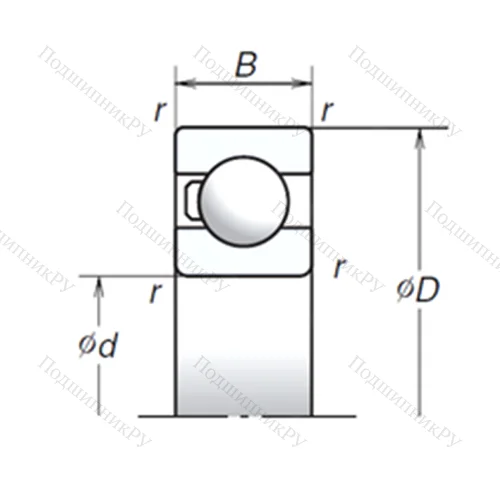 Подшипник шариковый радиальный 6205T 1X
