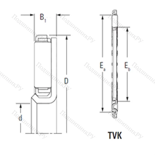 Подшипник игольчатый упорный TVK 6378L от производителя  KOYO