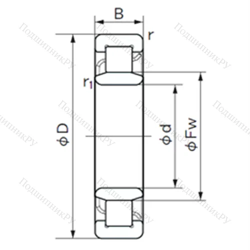 Подшипник роликовый радиальный NU 224 E