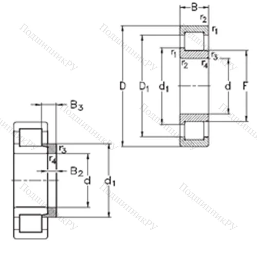 Подшипник роликовый радиальный NJ 220-E-M 6+HJ 220-E