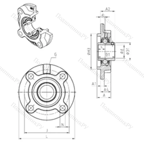 Подшипниковый узел шариковый радиальный UCFC 202 от производителя  SNR