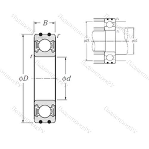 Подшипник шариковый радиальный AC-6306LLB