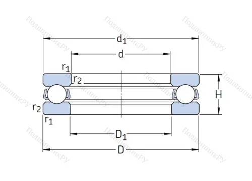 Упорный шариковый подшипник BA 8 от производителя  SKF