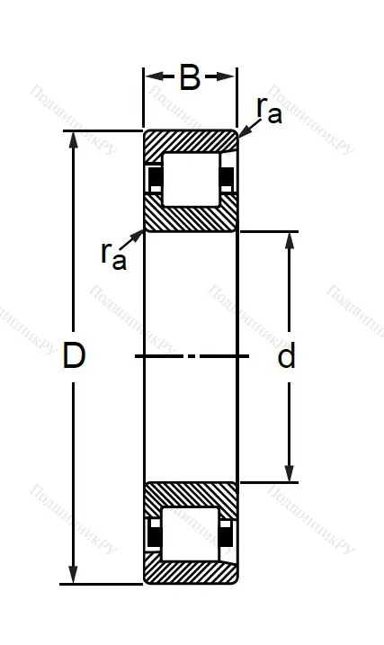 Цилиндрический роликовый подшипник 102506 (N 2206 V)