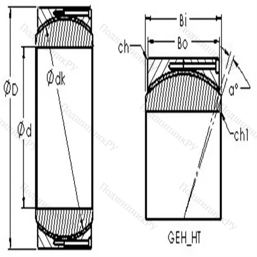 Подшипник скольжения сферический GEH 180HT от производителя  AST