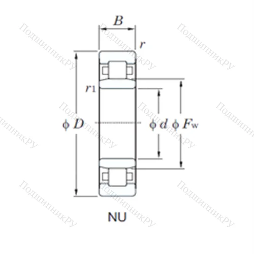 Подшипник роликовый радиальный NU 2304R