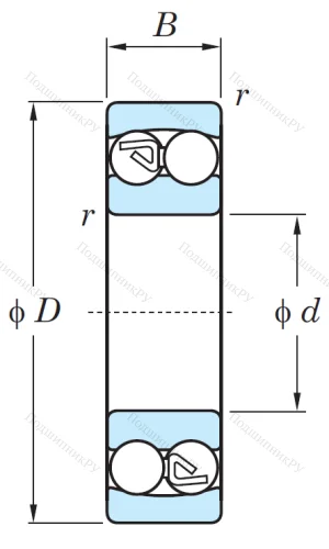Двухрядный шариковый подшипник 2212 от производителя  KOYO