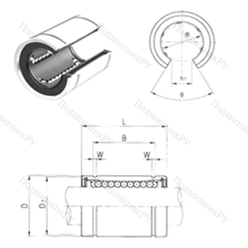 Подшипник шариковый линейный LM 20UUOP от производителя  Samick