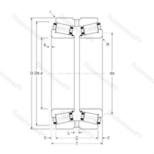 Подшипник роликовый радиально-упорный 135069X/135120G от производителя  Gamet