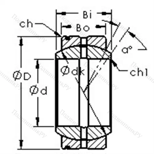 Подшипник скольжения сферический GE 50XS/K от производителя  AST Подшипник скольжения сферический GE 50XS/K от производителя  AST