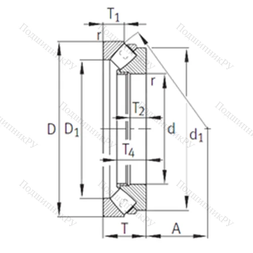 Подшипник роликовый упорно-радиальный 294/560-E 1-MB от производителя  INA