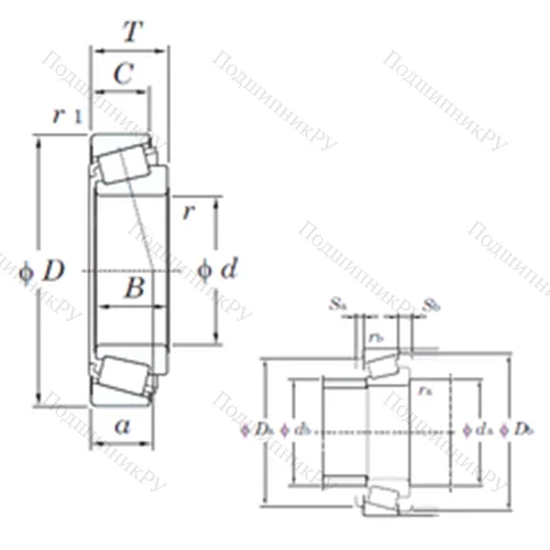 Подшипник роликовый радиально-упорный TR 111104