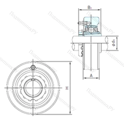 Подшипниковый узел шариковый радиальный UKC 316+H 2316 от производителя  NACHI
