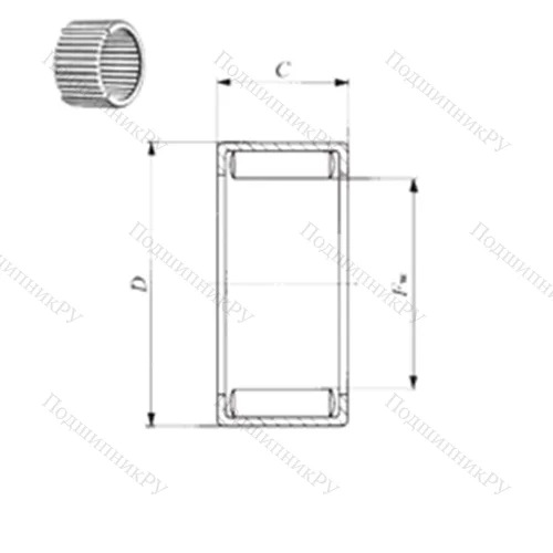 Подшипник игольчатый радиальный 7E-HVS 20X 27X 30/LP 03 от производителя  NTN