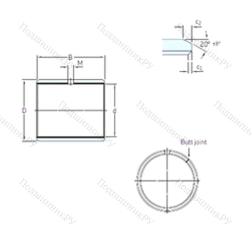 Подшипник скольжения PCM 300305100 E от производителя  SKF Подшипник скольжения PCM 300305100 E от производителя  SKF