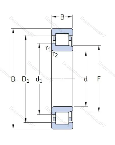 Роликовый цилиндрический подшипник NJ 2213 ECP от производителя  SKF
