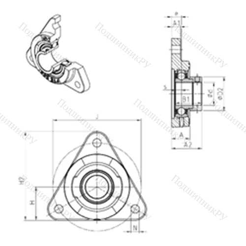 Подшипниковый узел шариковый радиальный ESFTE 210 от производителя  SNR