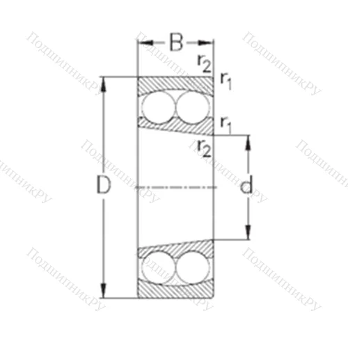 Подшипник шариковый радиальный самоцентрирующийся 2318-K от производителя  NKE Подшипник шариковый радиальный самоцентрирующийся 2318-K от производителя  NKE