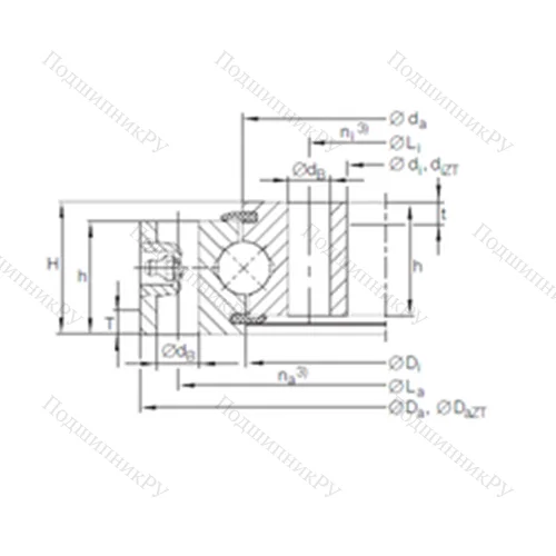 Подшипник шариковый опорно-поворотный VU 25 0380