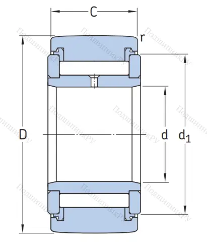 Игольчатый подшипник NATV 30 PP A от производителя  SKF