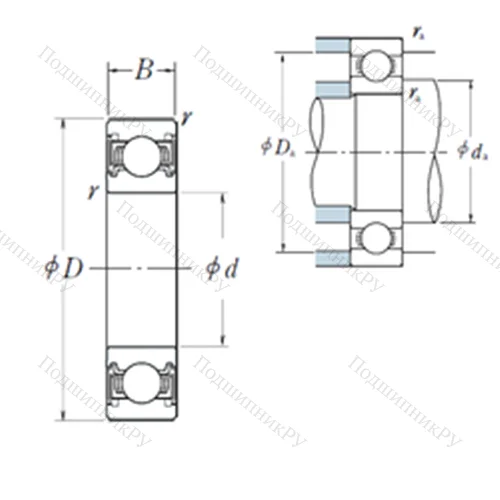 Подшипник шариковый радиальный 6909VV