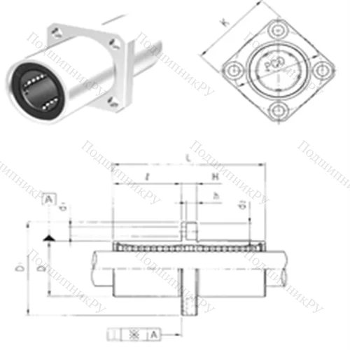 Подшипник шариковый линейный LMEKM 12 от производителя  Samick