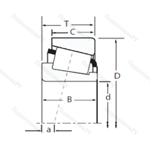 Подшипник роликовый радиально-упорный 32210 от производителя  TIMKEN