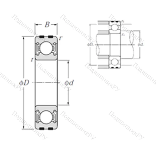 Подшипник шариковый радиальный EC-6210LLB