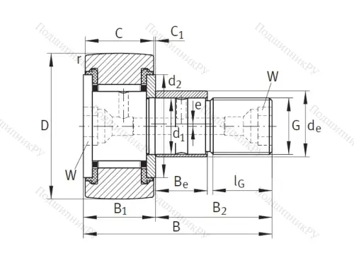 Подшипник KRE 19 PP A от производителя  INA Подшипник KRE 19 PP A от производителя  INA