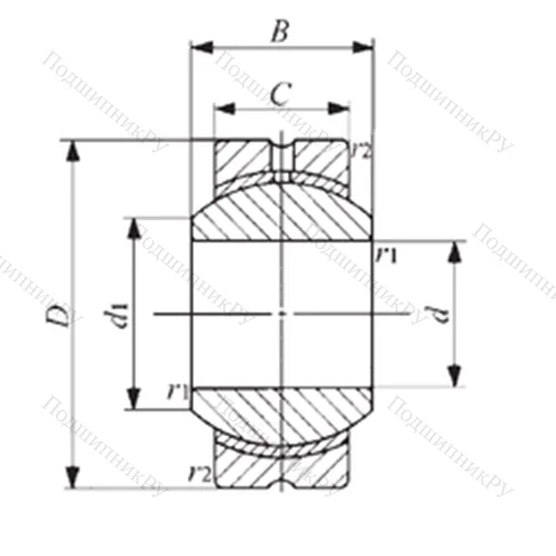 Подшипник скольжения сферический PB 16 от производителя  IKO